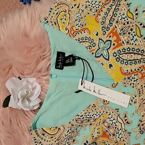 Nicole 🦊 Miller Floral & Paisley NWT Fully Lined Dress size 12 - Picture 4 of 5